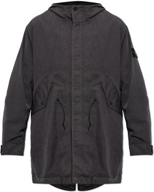 Stone Island Hooded Parka - Grey