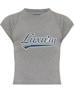 Balenciaga T-Shirt With Logo - Grey
