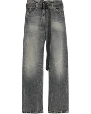 Acne Studios Jeans With Belt - Grey