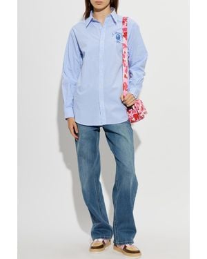 A Bathing Ape Shirt With Logo - Blue