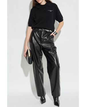 Givenchy Leather Wide-Leg Pants - Black