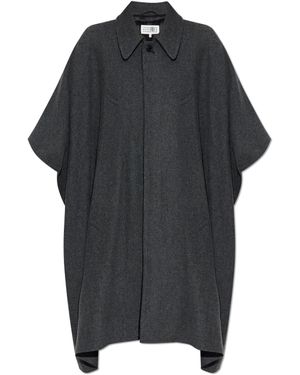 MM6 by Maison Martin Margiela Coat With Wool Trim - Black
