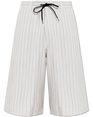 Y-3 Striped Pattern Shorts - White