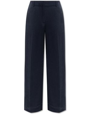 Theory Trousers With A Satin Finish - Blue