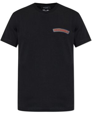 DSquared² T-Shirt With Logo Patch - Black
