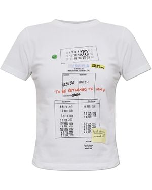 MM6 by Maison Margiela T-Shirt With Colourful Print - White