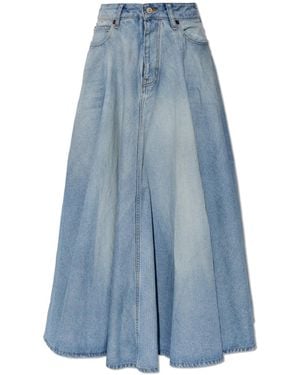 Balenciaga Flared Denim Skirt - Blue