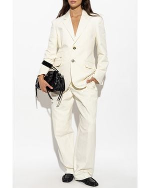 Ami Paris Straight-Leg Pants - Natural