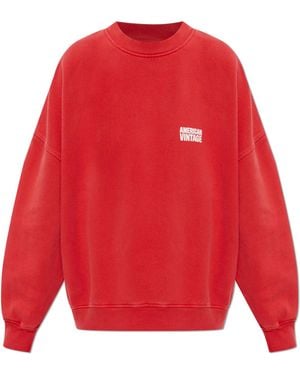 American Vintage Sweatshirt With Logo - Red
