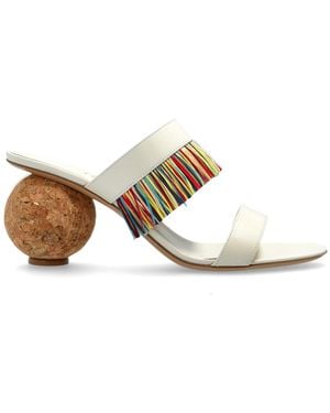 Ferragamo Heeled Mules - White