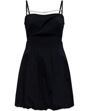 Versace Jeans Couture Short Dress With Decorative Slits - Black