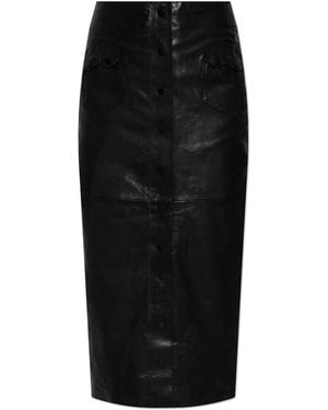 AllSaints Leather Skirt 'Rock' - Black