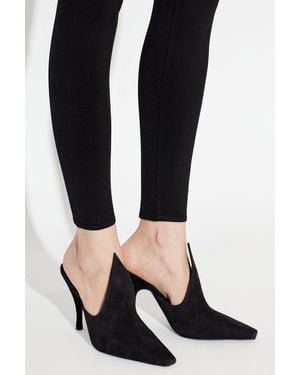 Alaïa Suede Heeled Mules - Black