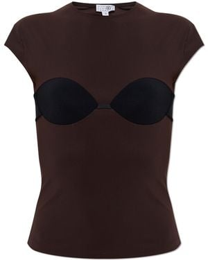 MM6 by Maison Margiela Top With Padded Cups - Black