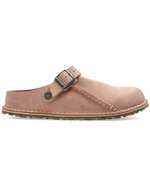 Birkenstock 'Lutry Premium Suede' Slides - Brown