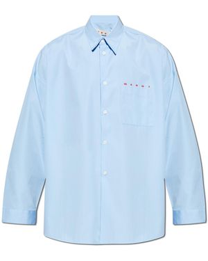 Marni Oversize Shirt With Pocket - Blue