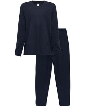 Hanro Two-Piece Pyjamas From The 'Night & Day' Collection - Blue