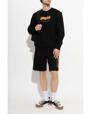 EA7 Sweat Shorts With Printed Logo - Black