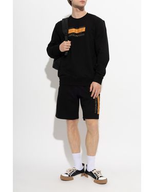 EA7 Sweat Shorts With Printed Logo - Black