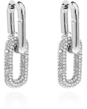 Marc Jacobs Earrings With Shimmering Crystals - Metallic