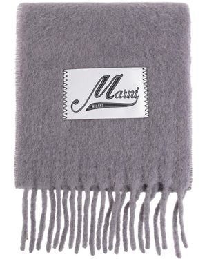 Marni Scarf With Fringes - Grey