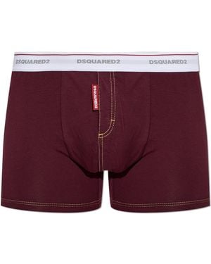DSquared² Cotton Boxers With Logo - Red