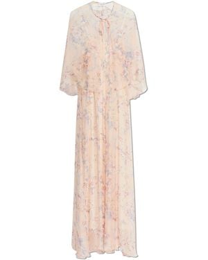 forte_forte Two-Piece Dress With Floral Motif - White