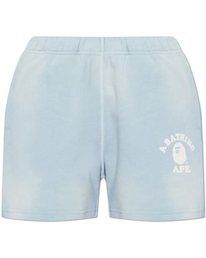 A Bathing Ape Shorts With Logo - Blue