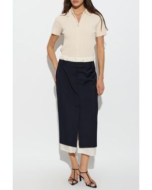 Rohe Wool Skirt Made From Combined Materials - Blue