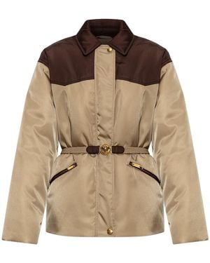 Versace Insulated Belted Jacket - Brown