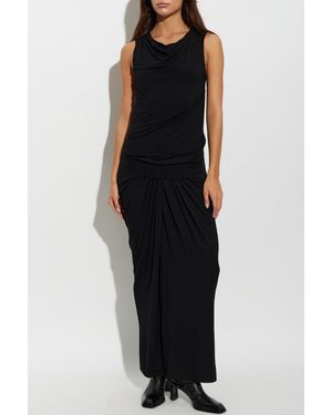 Entire studios Dress With Waist Draping - Black