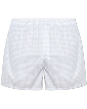 Hanro Boxers With A Check Pattern - White