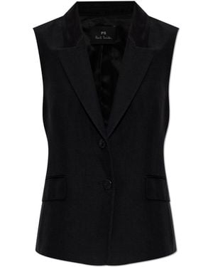Paul Smith Vest With Closed Lapels - Black