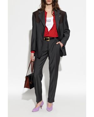 Versace Wool Blazer With Single Vent - Black