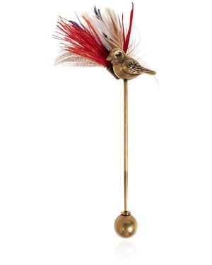 Dries Van Noten Bird Motif Pin - Pink