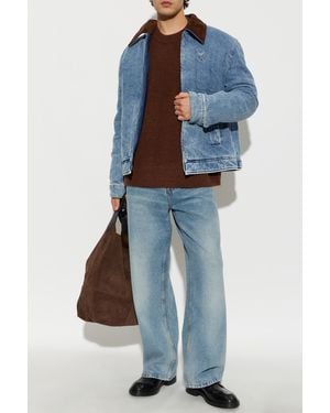 Ami Paris Logo Denim Jacket - Blue