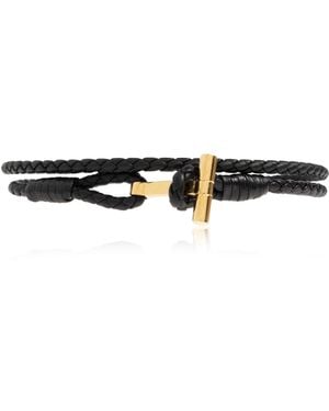 Tom Ford Leather Bracelet - Black