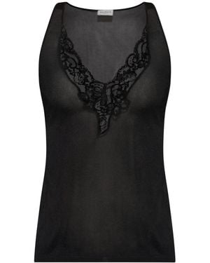 Balmain Top With Lace Trim - Black
