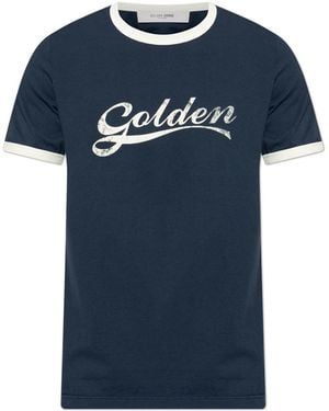 Golden Goose T-Shirt With Logo - Blue