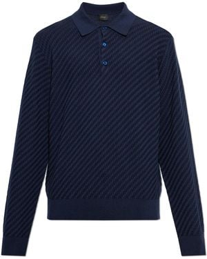Brioni Long-Sleeve Polo - Blue