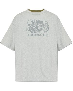 A Bathing Ape T-Shirt With Logo - Grey