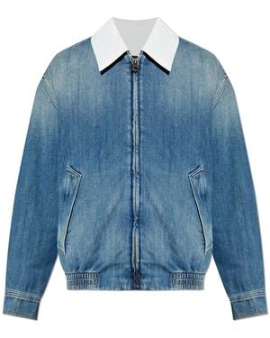 Loewe Denim Jacket With Collar - Blue