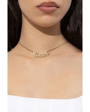 COACH Brass Necklace - Natural