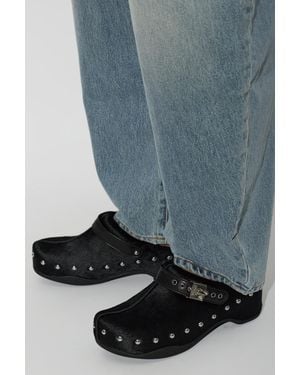 Scholl Leather Mules 'Phoebe' - Blue