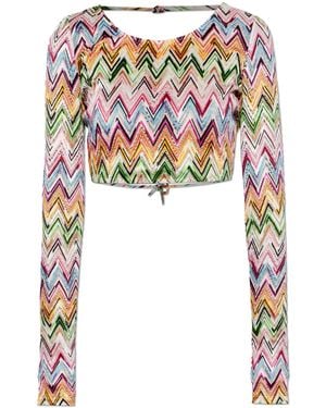 Missoni Short Top With Long Sleeves - White
