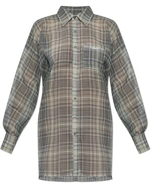 Coperni Plaid Pattern Shirt - Grey
