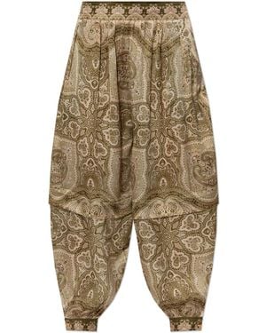 Zimmermann Loose-Fit Silk Trousers - Natural