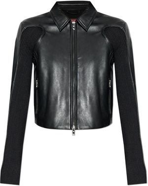 DIESEL Leather Jacket "l-totem-p1", - Black