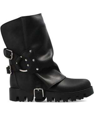 Dolce & Gabbana Ankle Boots With Buckles - Black