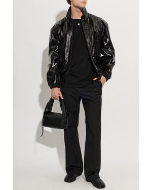 Courreges Pants With Embroidered Logo - Black